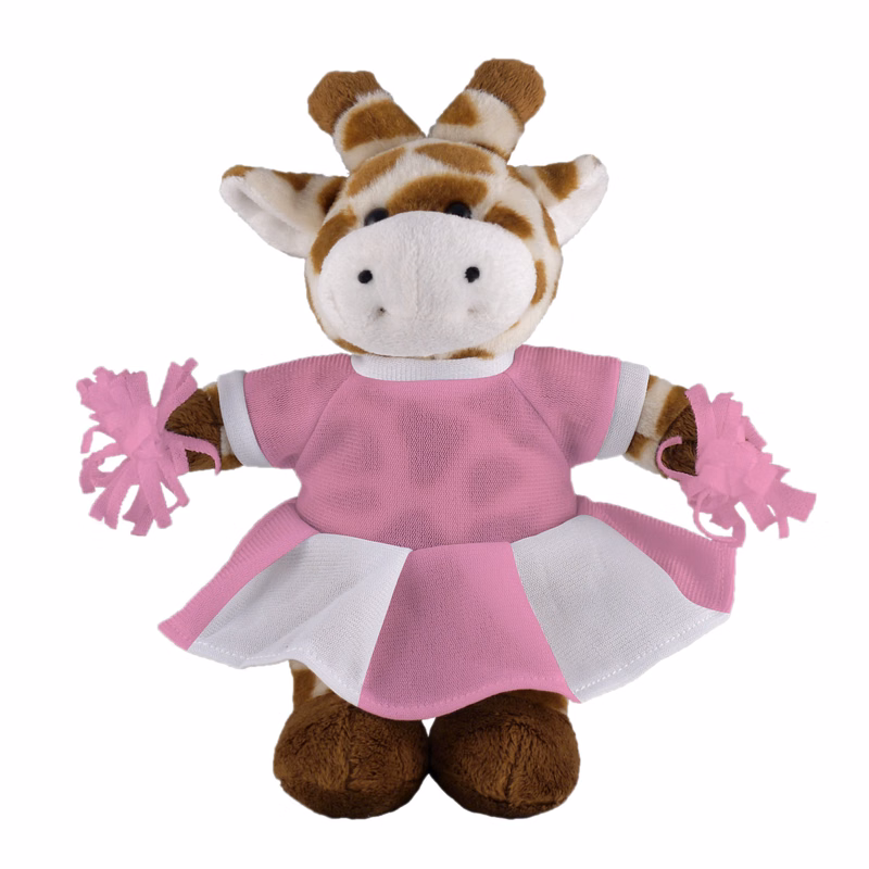 Soft Plush Stuffed Giraffe with Cheerleader Outfit