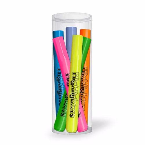 Broadline Fluorescent Highlighter - 6 Pack Tube Set - USA Union Made
