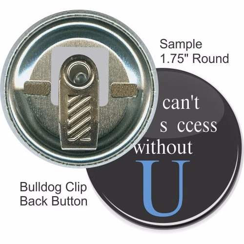 Bulldog Clip 1 3/4 Inch Round Button
