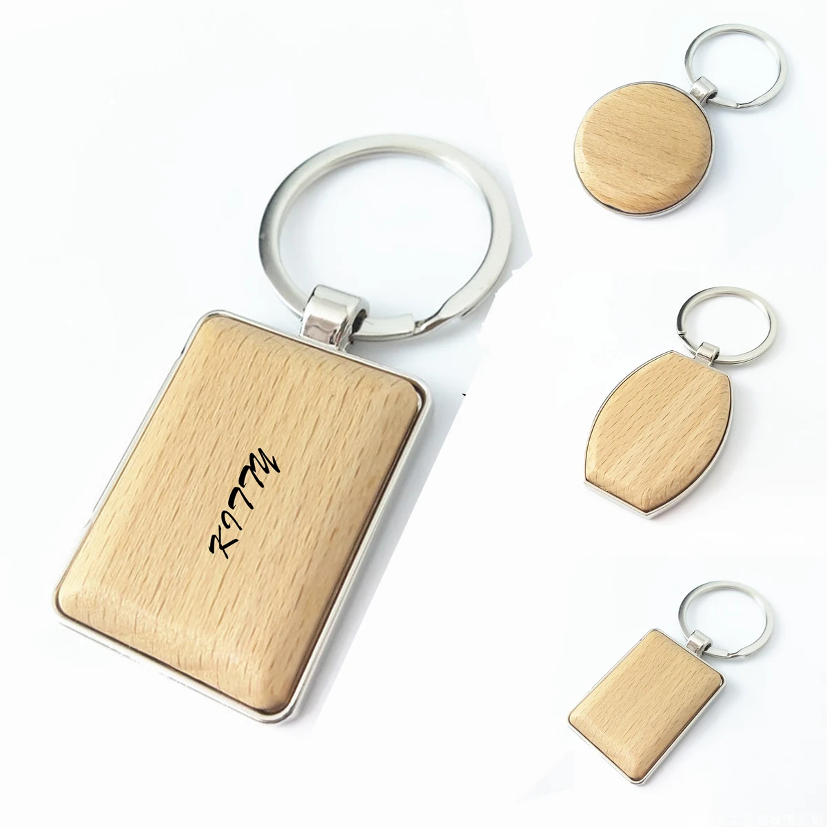 Silver/Wood Keychains 1