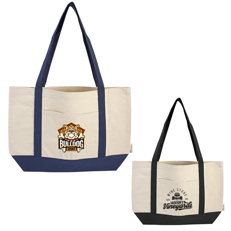 Dallas Recycled Cotton Front Pocket Tote, custom tote bag with logo imprint 1