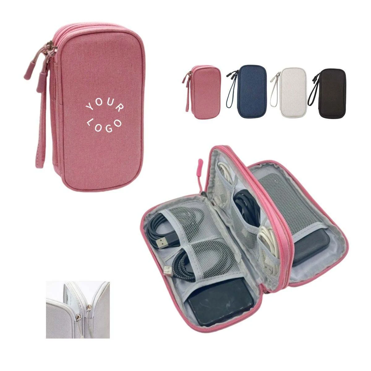 Organizer Pouch with Strap for Cables and Devices 1