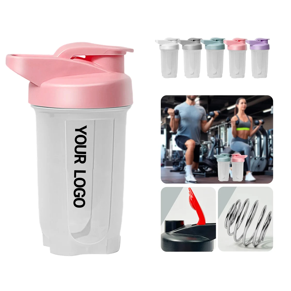 Durable Protein Shaker Cup with Scale and Agitator 1