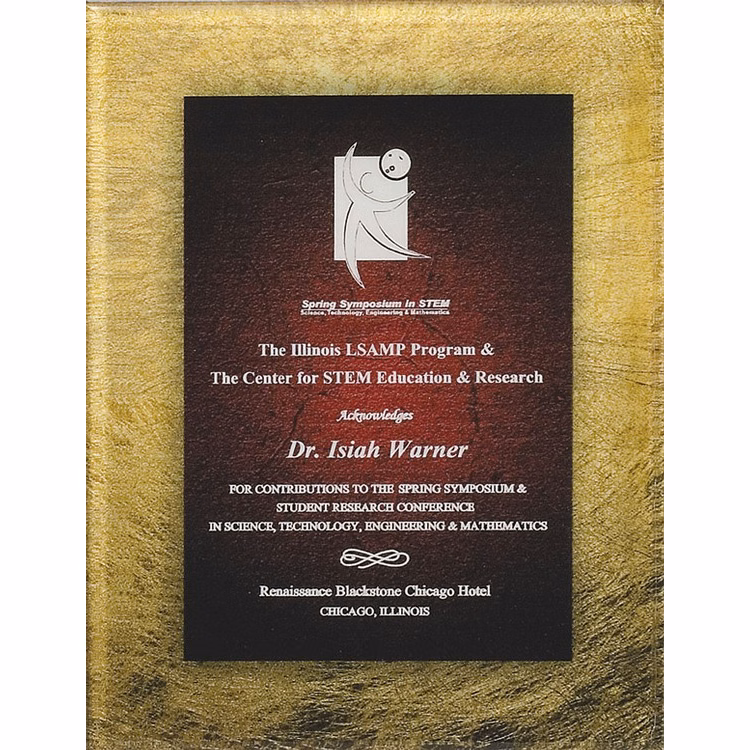 6-1/2" x 8-1/2" Gold and Sienna Acrylic Art Plaque