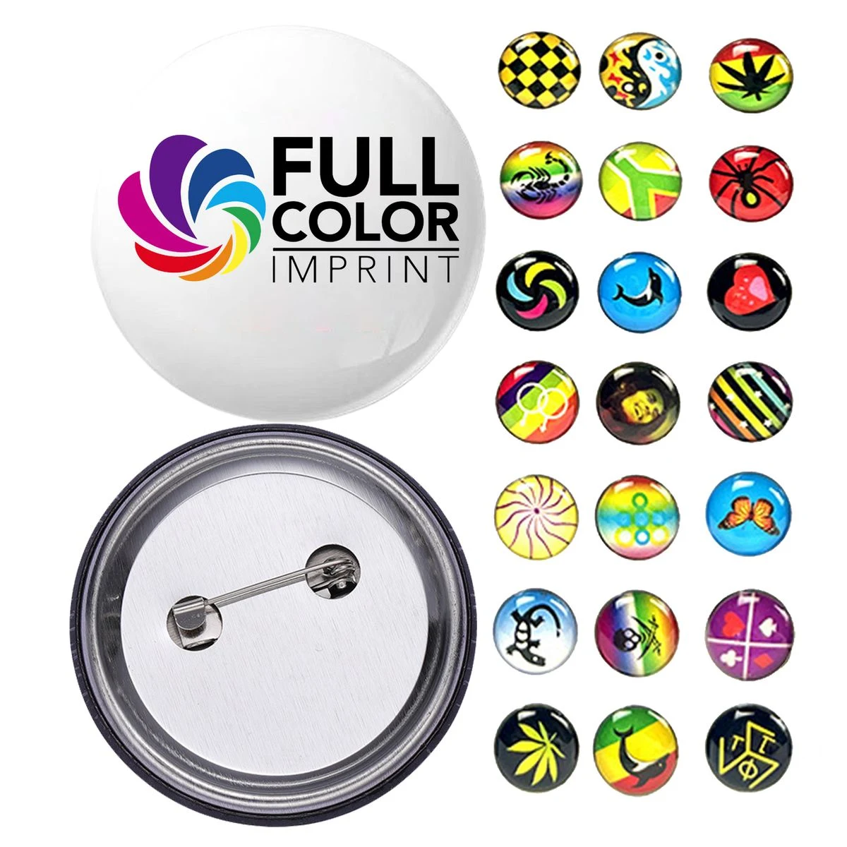 2.3" Full Color Customizable Tinplate Badge Pin Button MOQ1 1