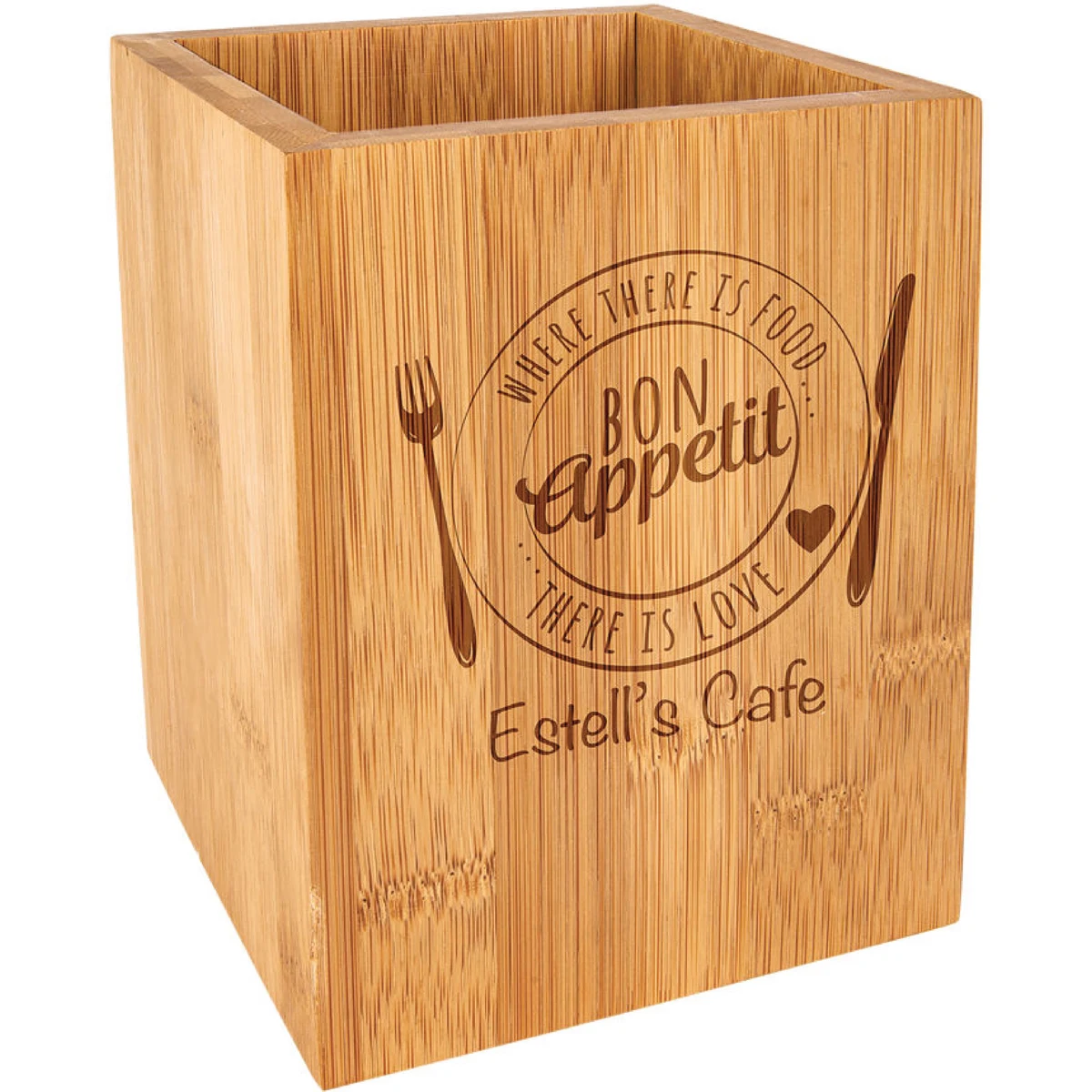 4" x 6" Bamboo Utensil Holder 1