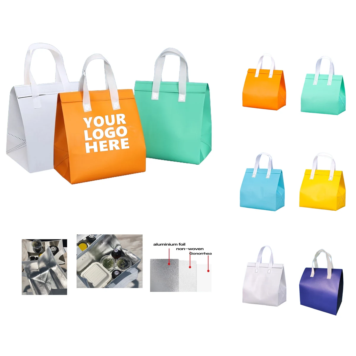 Laminated Waterproof Cooler Insulated Tote Bag 1
