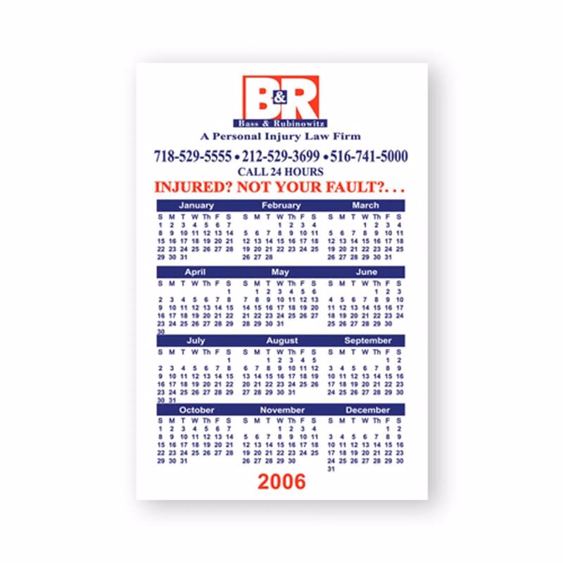 4" x 6" Calendar Magnet - 20mil