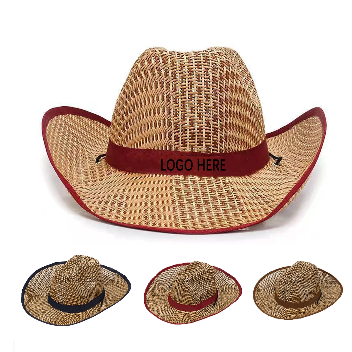 Customizable Band Cowboy Straw Hat For Outdoor 1