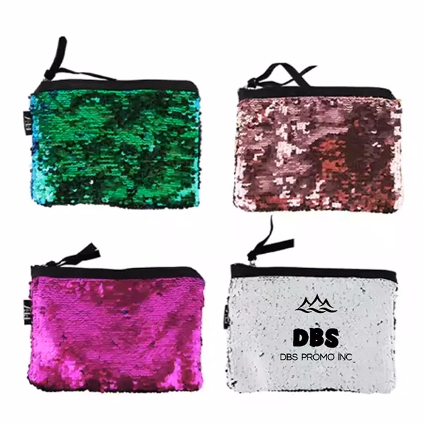 Glitzy PU Sequins Pocket Pouch - Add Sparkle to Your Life
