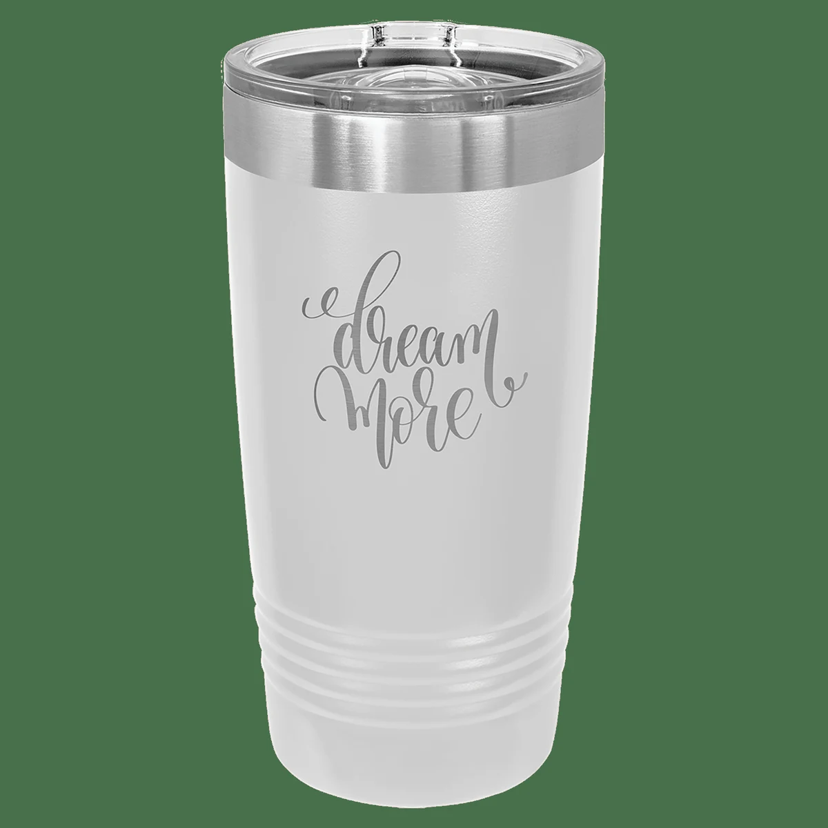 20 oz. White Laser Engraved Polar Camel Ringneck Tumblers w/Slider Lid 1