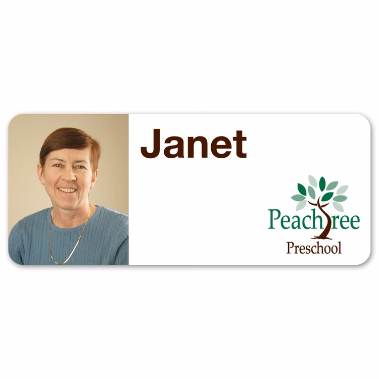 IdentityPro USA Made Photo ID Badge w/ Pin Fastener (1.25"x3") Rectangle