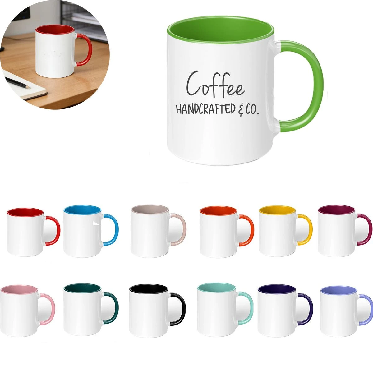 Ceramic Two Tone Latte Mug 11oz 1