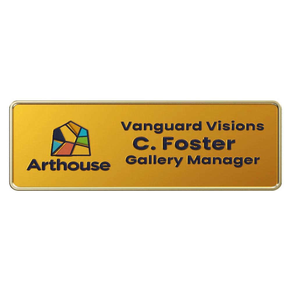Texture Tone® Rectangle Metal Name Badge (3" x 1") 1