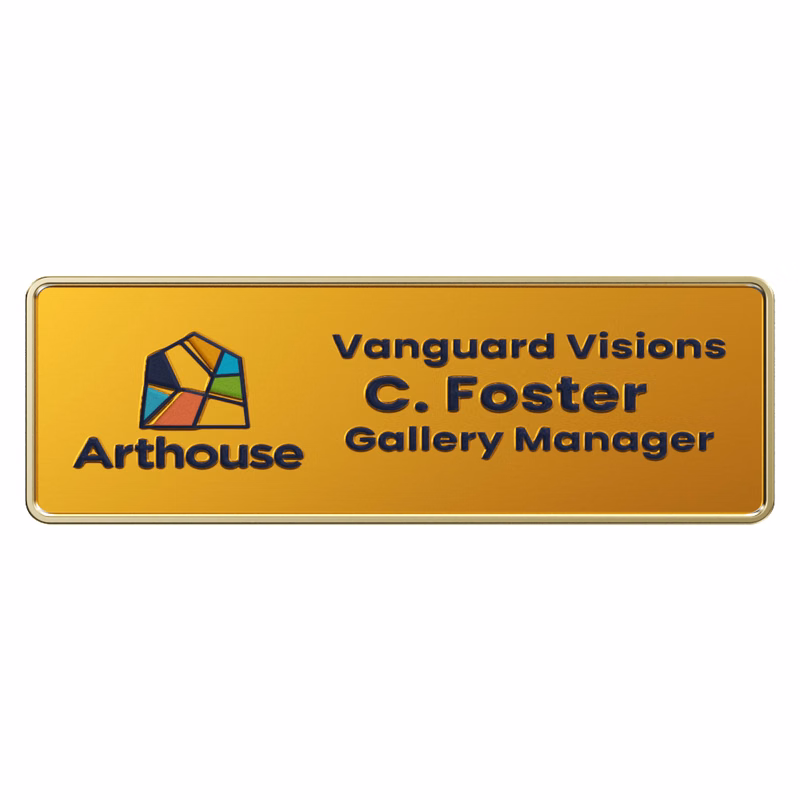 Texture Tone® Rectangle Metal Name Badge (3" x 1")