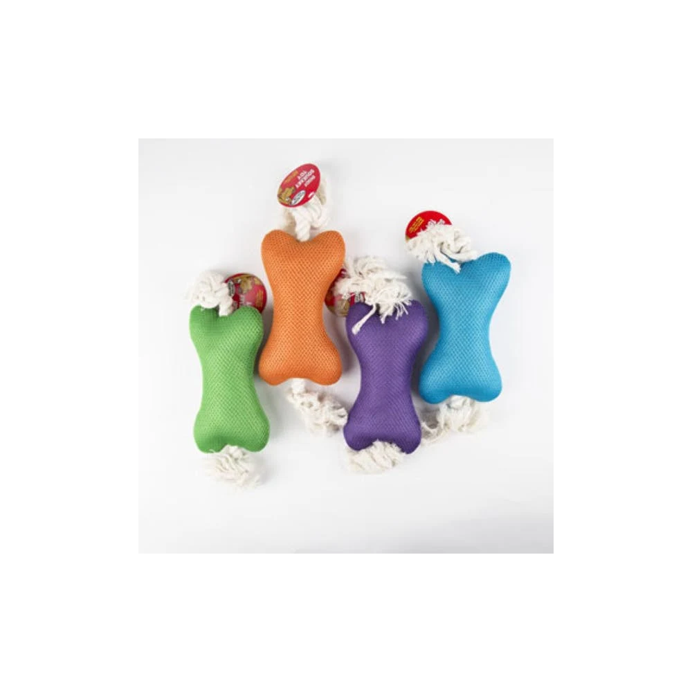 Plush Bone Dog Toys - Assorted Rope & Squeaker 1