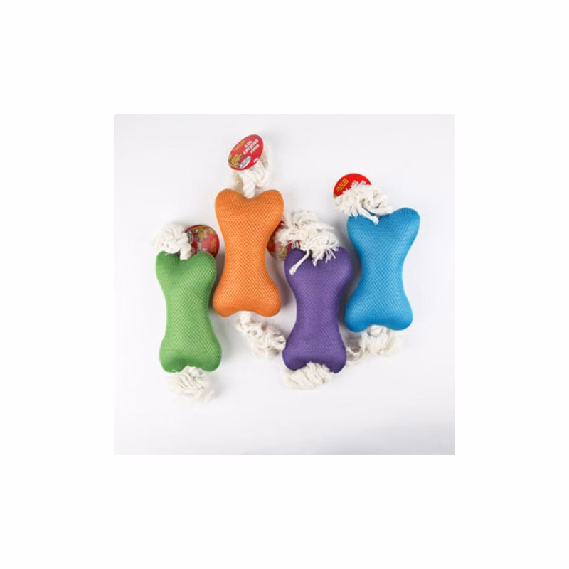 Plush Bone Dog Toys - Assorted Rope & Squeaker