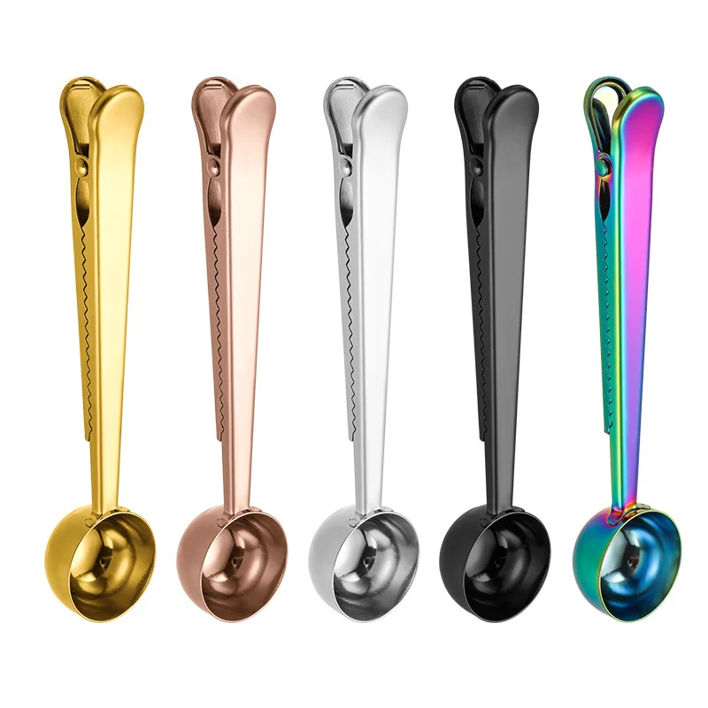 Stainless Steel Bag Clip With Spoon 1