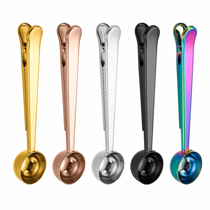 Stainless Steel Bag Clip With Spoon
