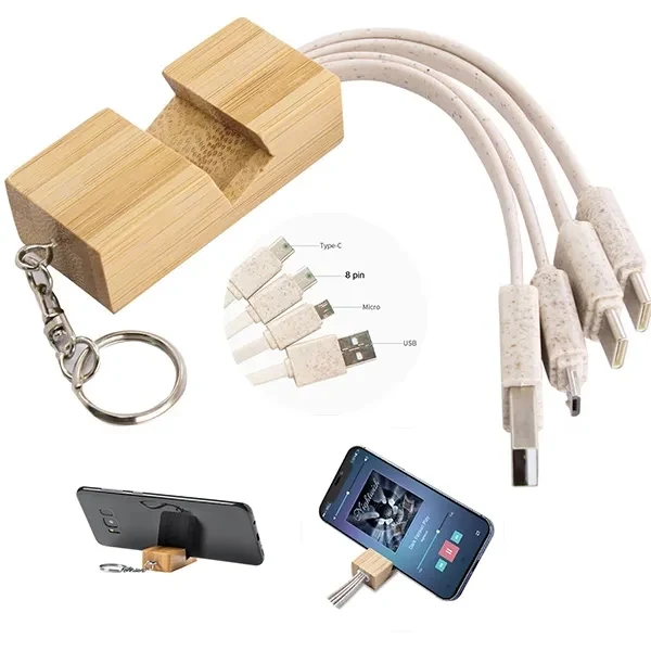 Eco-Friendly 3-In-1 Charging Cable Keychain 1