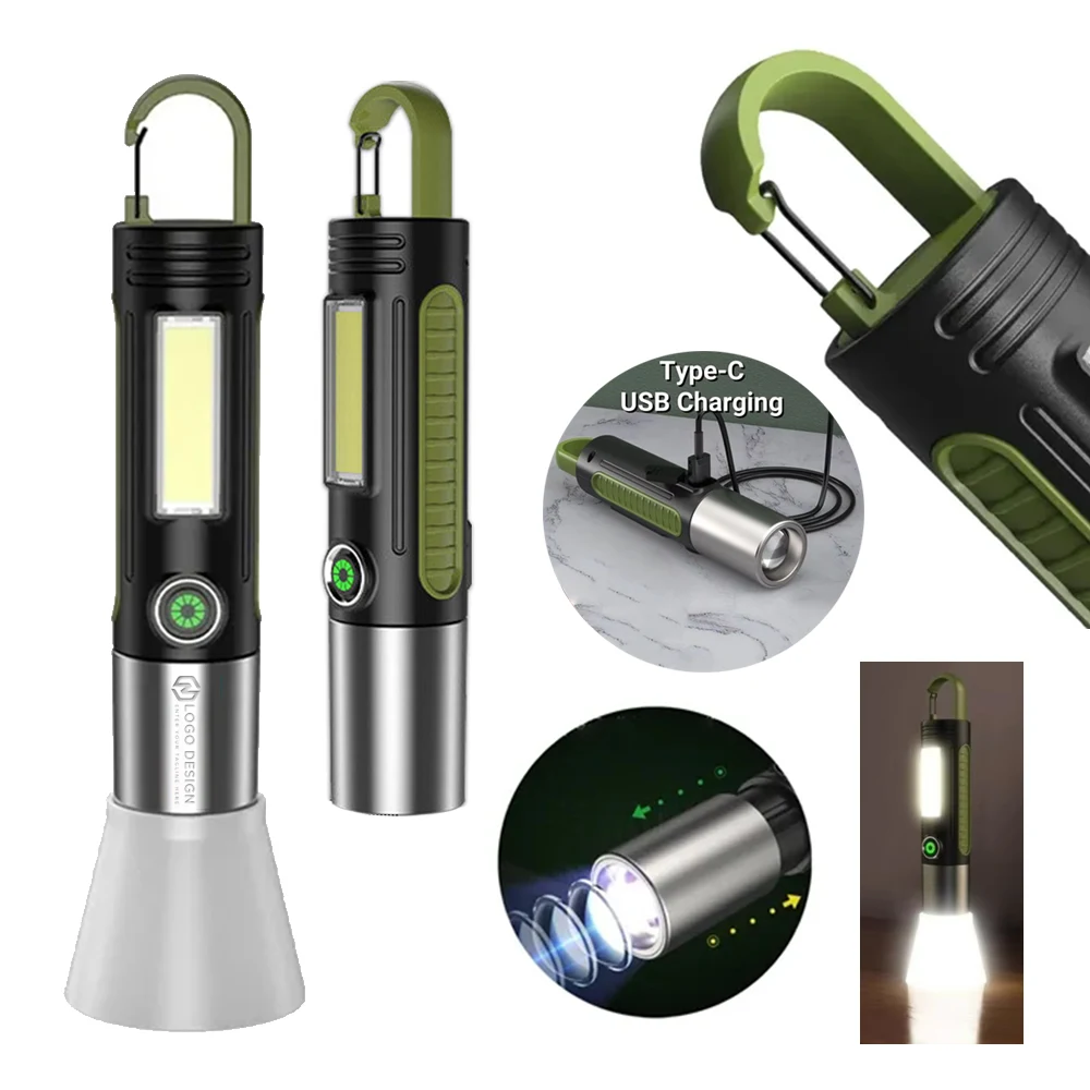 Mini TC Charging Side Lighting Flashlight with Carabiner 1