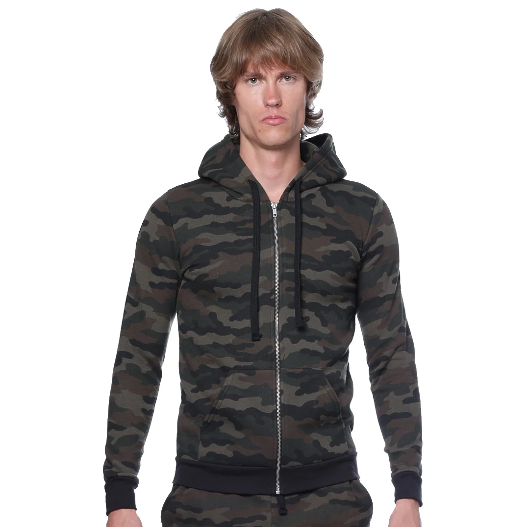 Unisex Camo Fleece Full Zip Hoodie 1