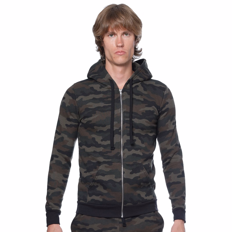 Unisex Camo Fleece Full Zip Hoodie