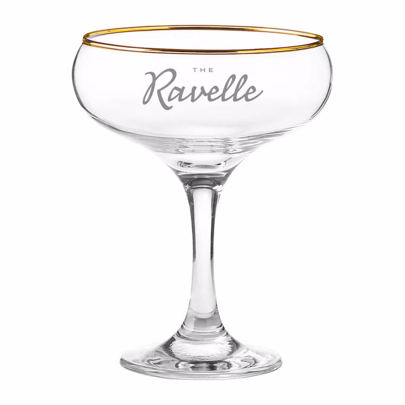 Gold Rimmed Cocktail Coupe Glass