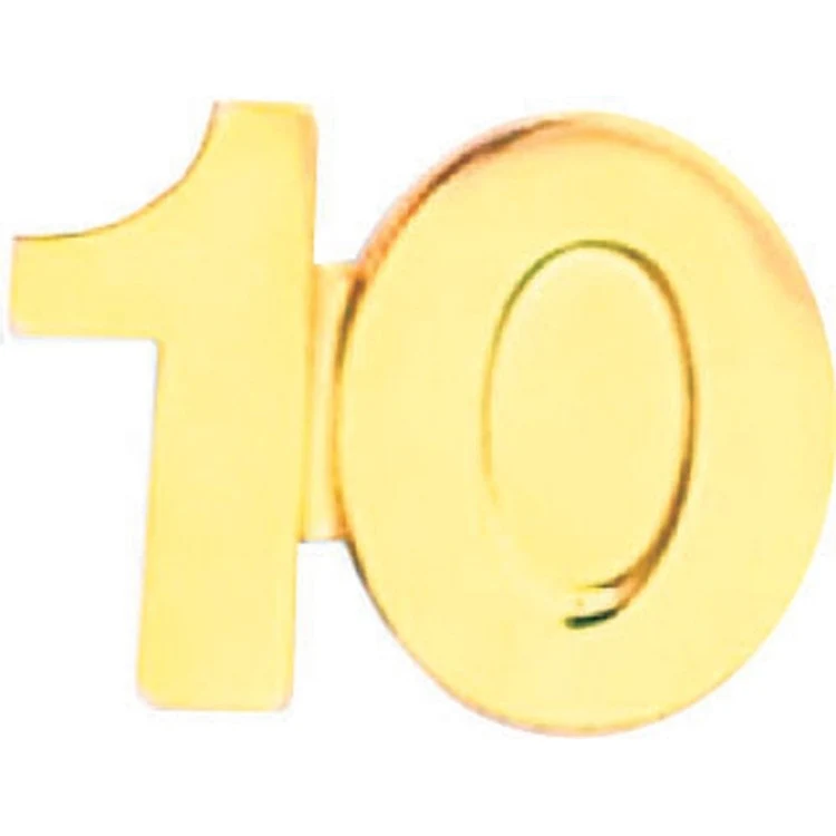 Bright Gold 10 Service Lapel Pin 1