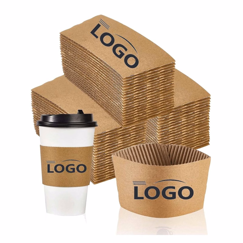 Customizable Kraft Paper Cup Sleeve for Hot Drinks