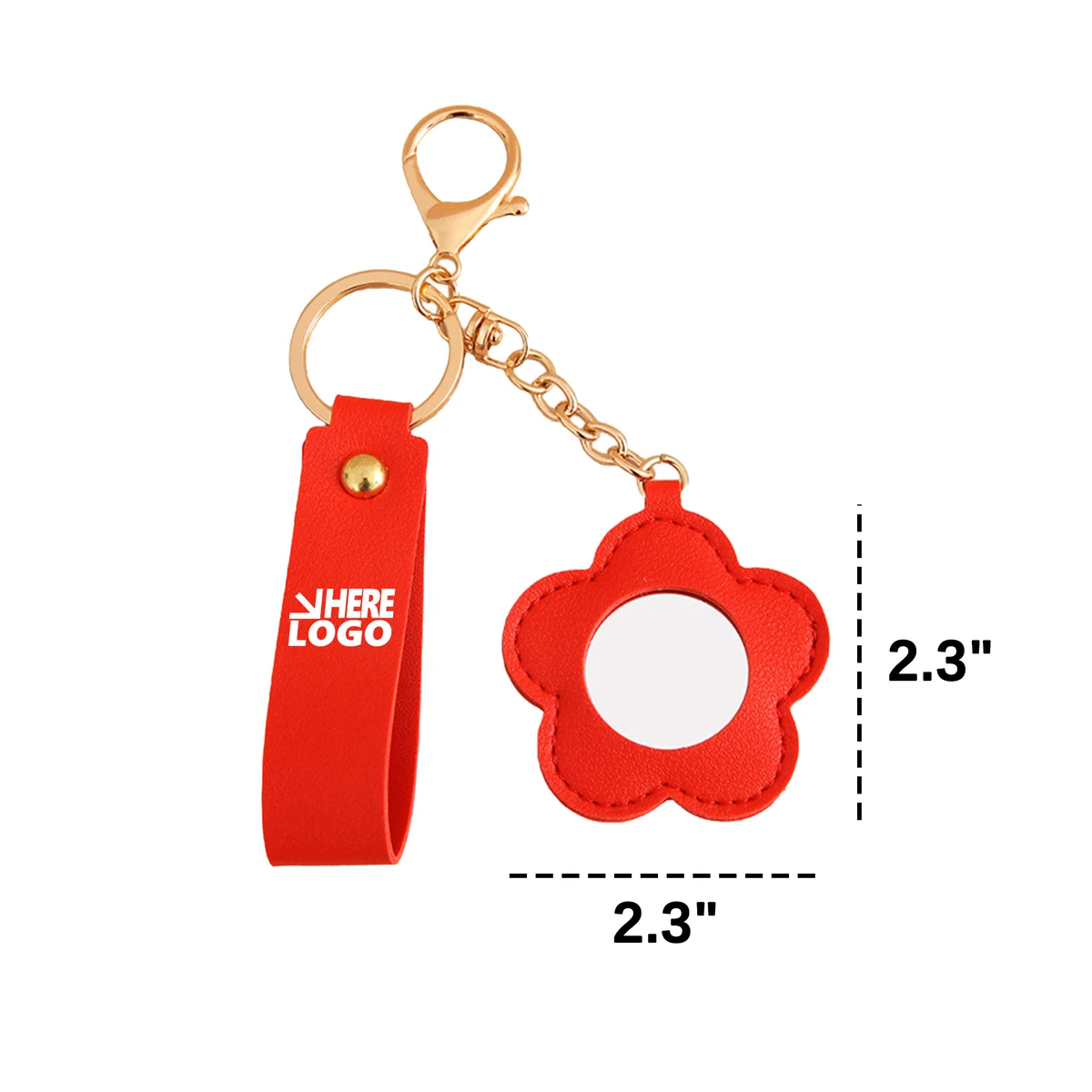 MOQ 20 Mini Mirror Keychain PU Leather 1