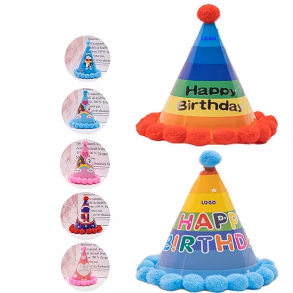 Custom Adult Happy Birthday Hat — Festive Celebration Party Favor Promotional Item