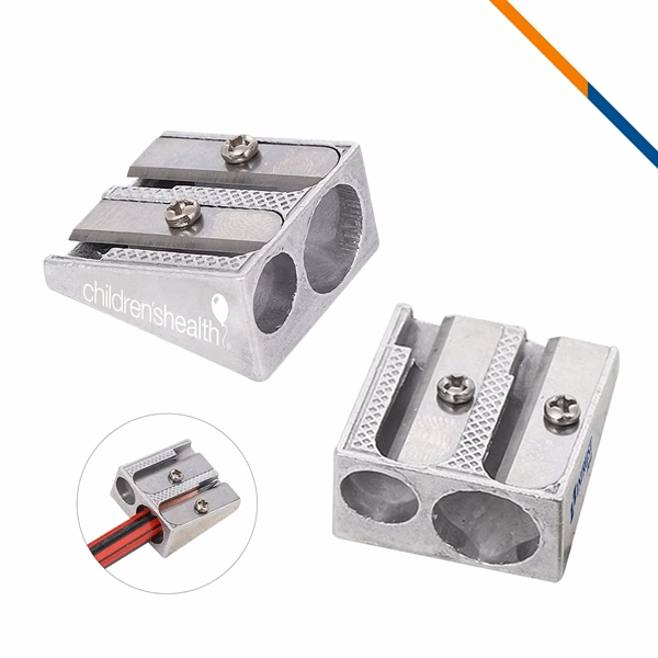 Custom Metal Dual-Hole Pencil Sharpener with Sharp Steel Blades — Artist Tool