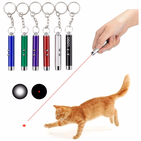 Custom 2.23" 2-in-1 Laser Pointer Flashlight Keychain — Pet & Outdoor Giveaway