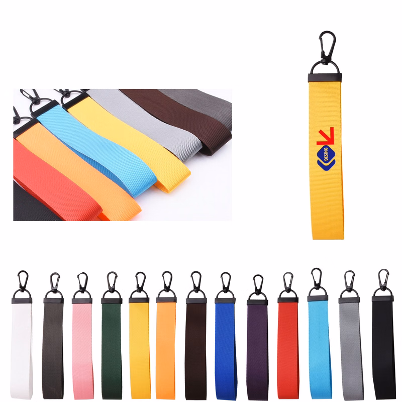 MOQ50 Nylon Ribbon Keychain Business Gift Customized Logo