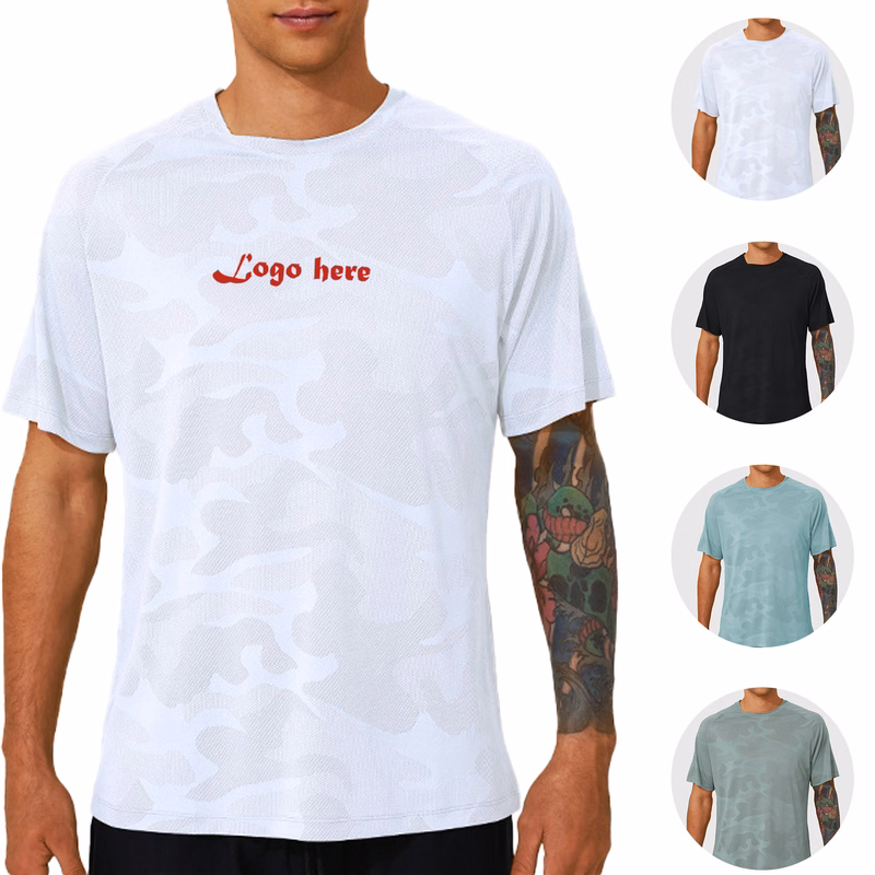 Loose-Fit Quick-Dry Running T-Shirt - Jacquard Pattern