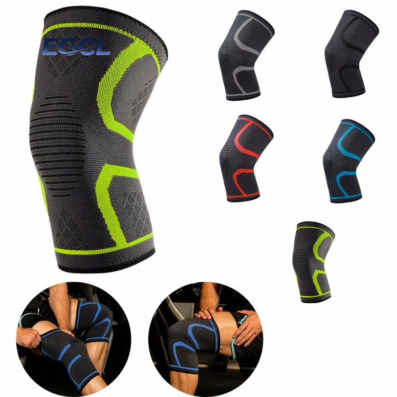 Nylon knee pads with anti-slip strips