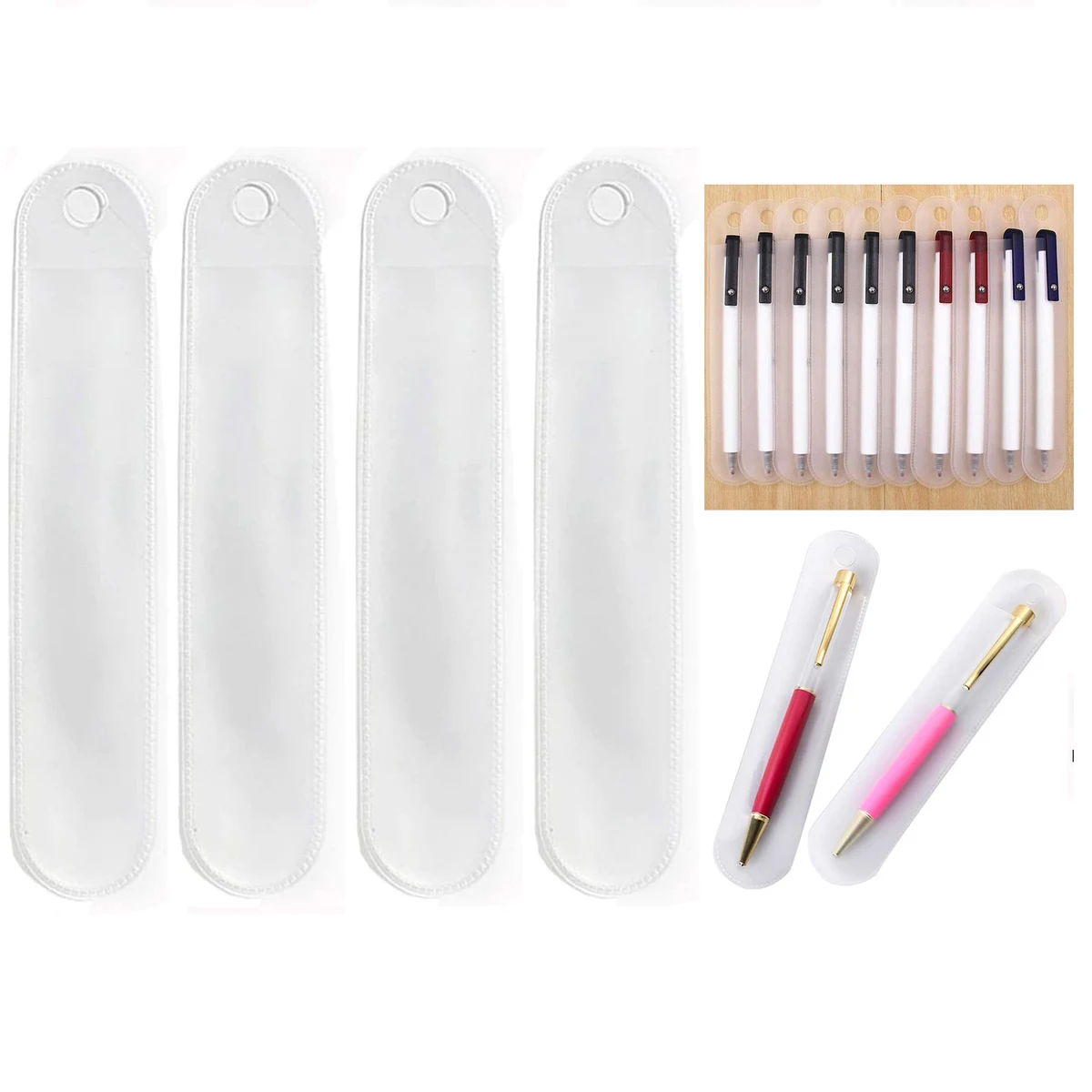 50 Pcs Clear Plastic Pen Pouch 1