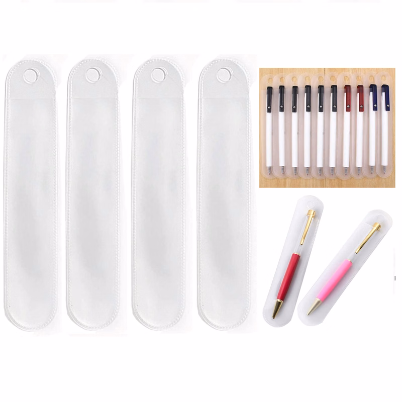 50 Pcs Clear Plastic Pen Pouch