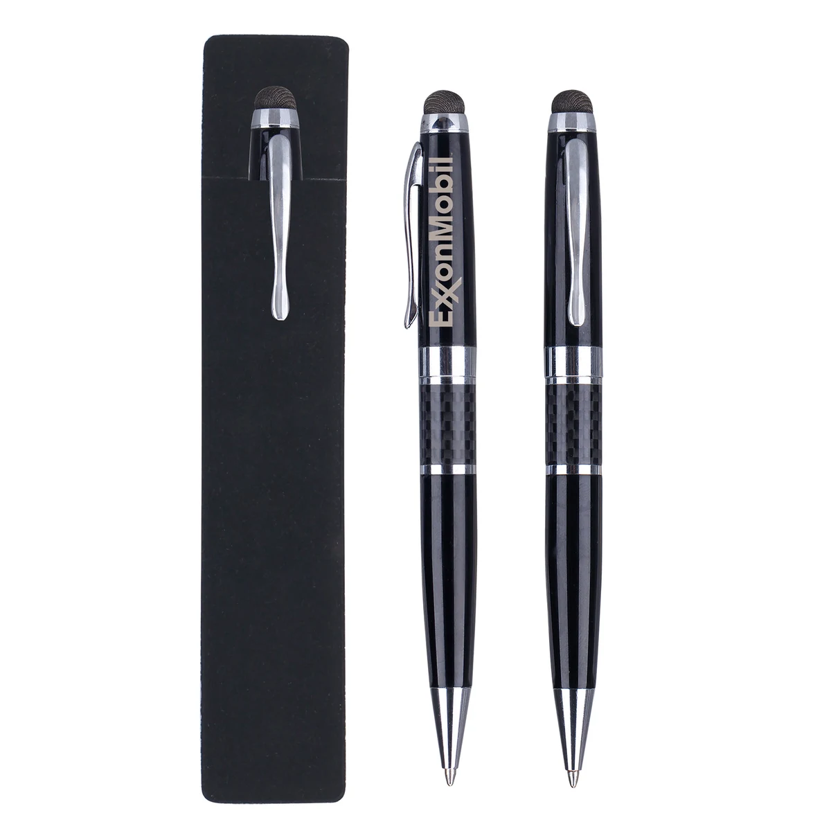 Executive High Carbon Fiber Brass Stylus Pen w/ PE Pouch 1