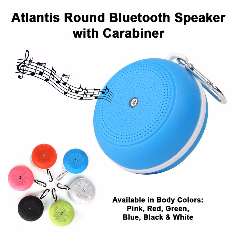 Atlantis Round Bluetooth Speaker with Carabiner