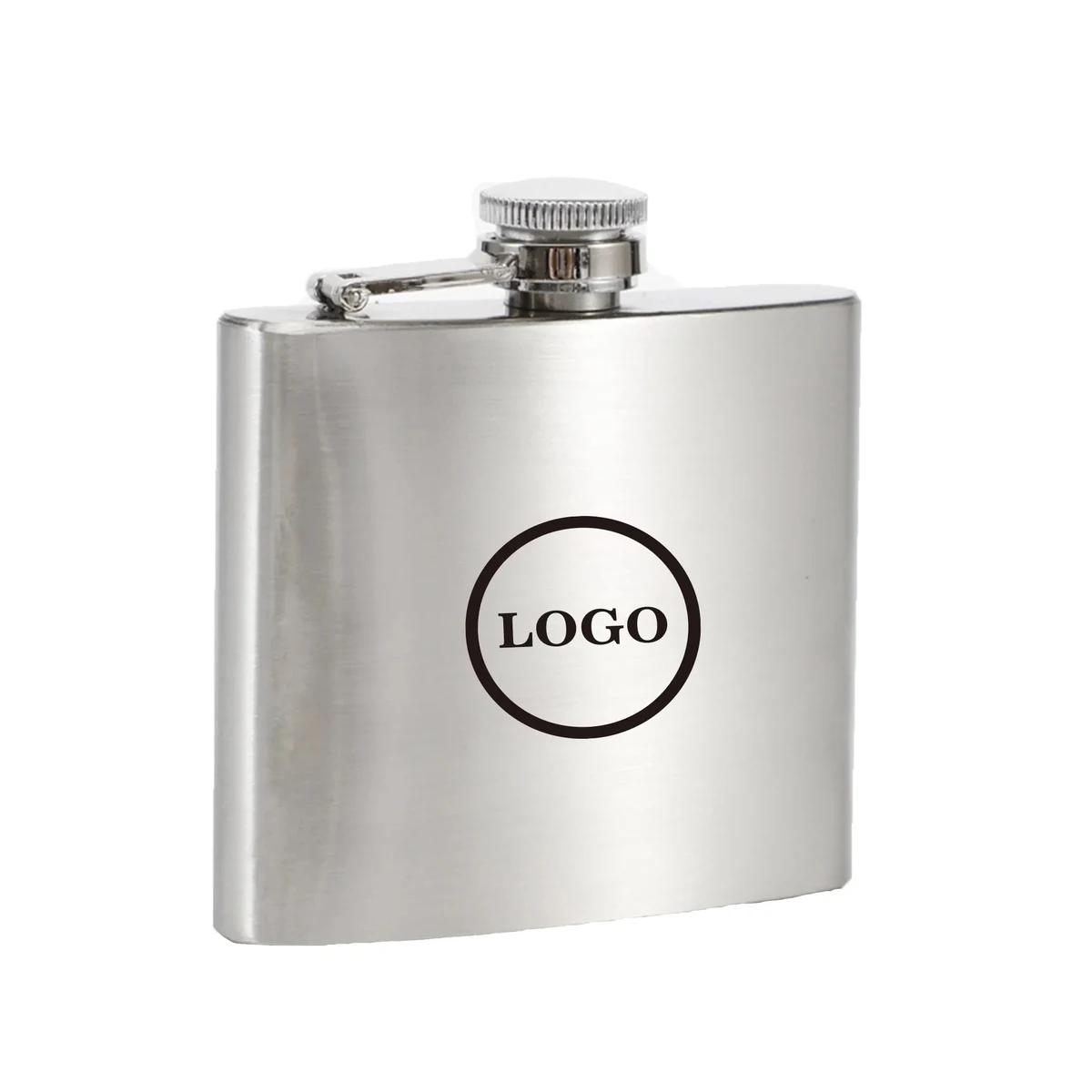 6 OZ Stainless Steel Flask, custom water bottle with logo imprint 1