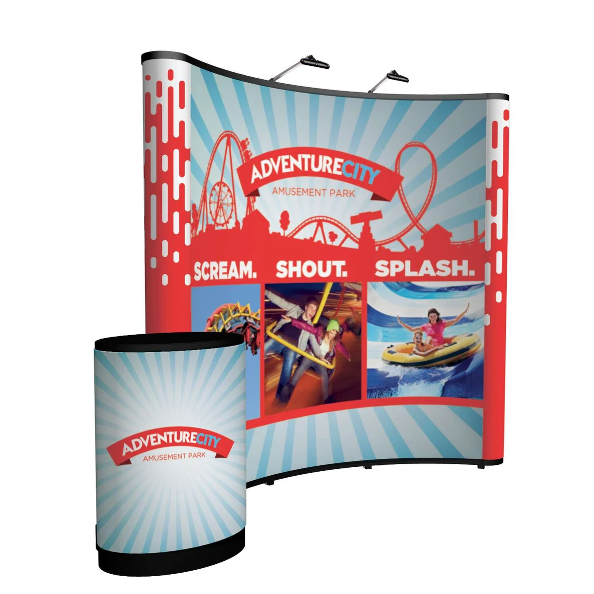 8' Curved Show 'N Rise Floor Display Kit (Full Mural) 1