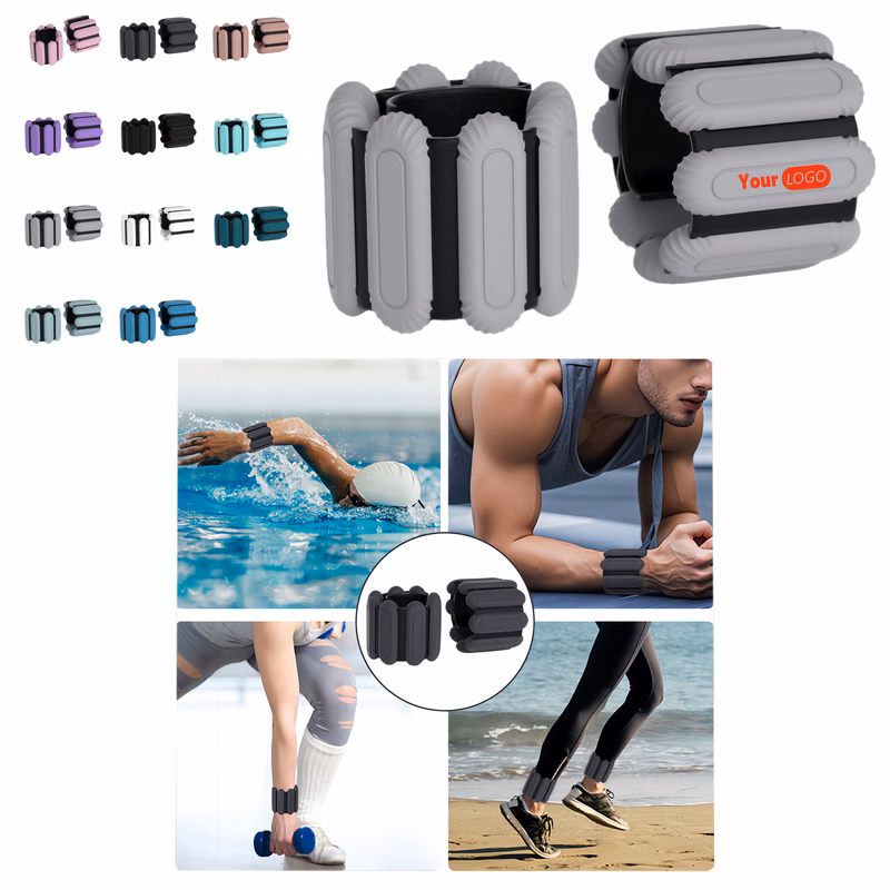 Fitness Weight Wristbands Made Of Steel And Silicone