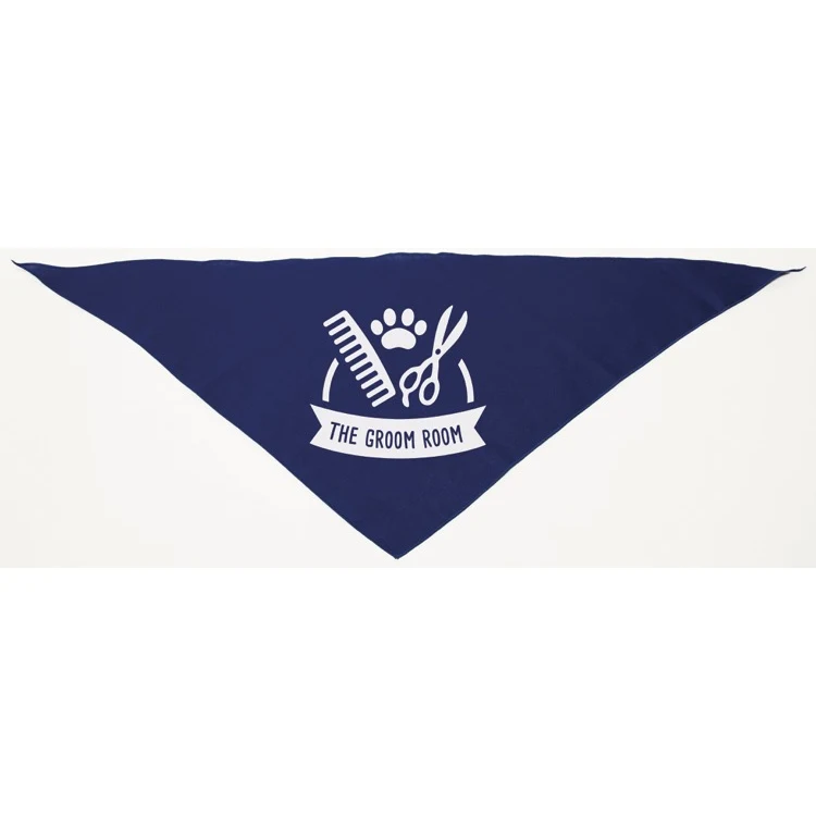 Personalized Large Royal Blue Triangle Pet Bandana 1