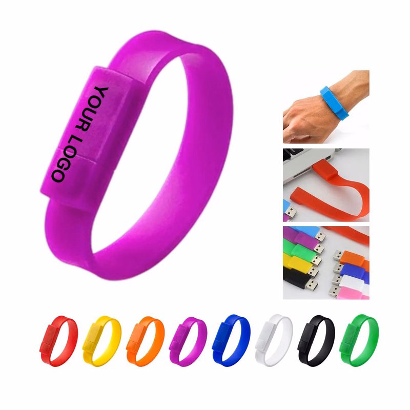 Flexible Silicone USB Wristband for Portable Data Use