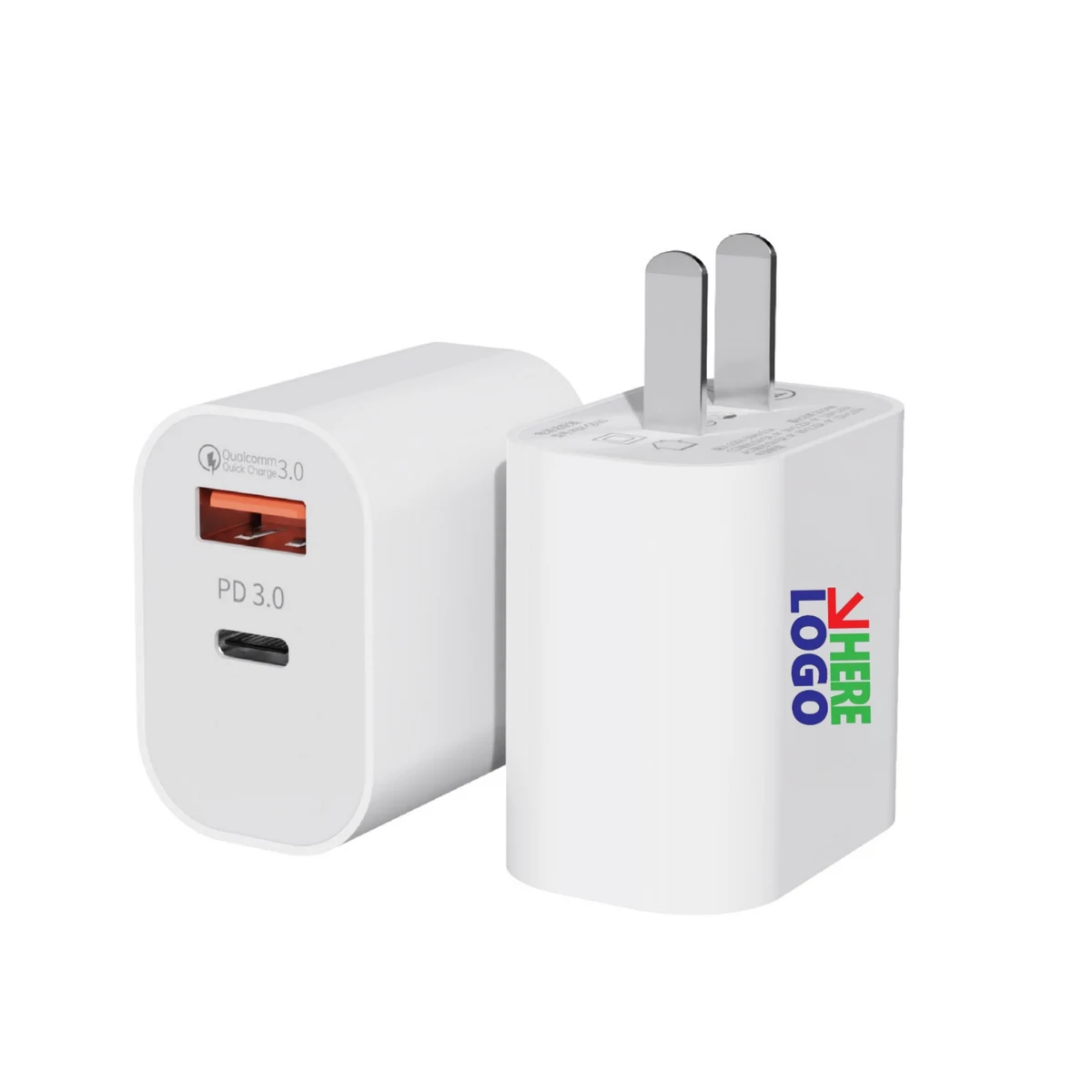 20W USB C and Type C Dual Port Wall Fast Charger Block 1