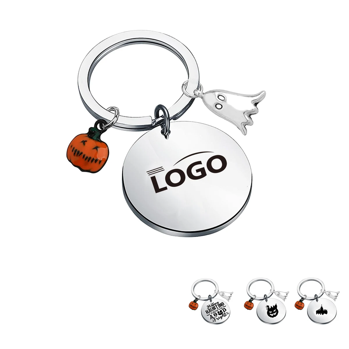 Cute Halloween Pumpkin Ghosts Keychain 1