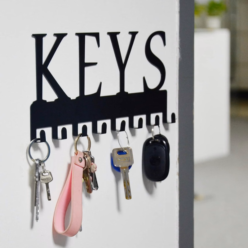 Metal Wall Key Hanger with Hooks