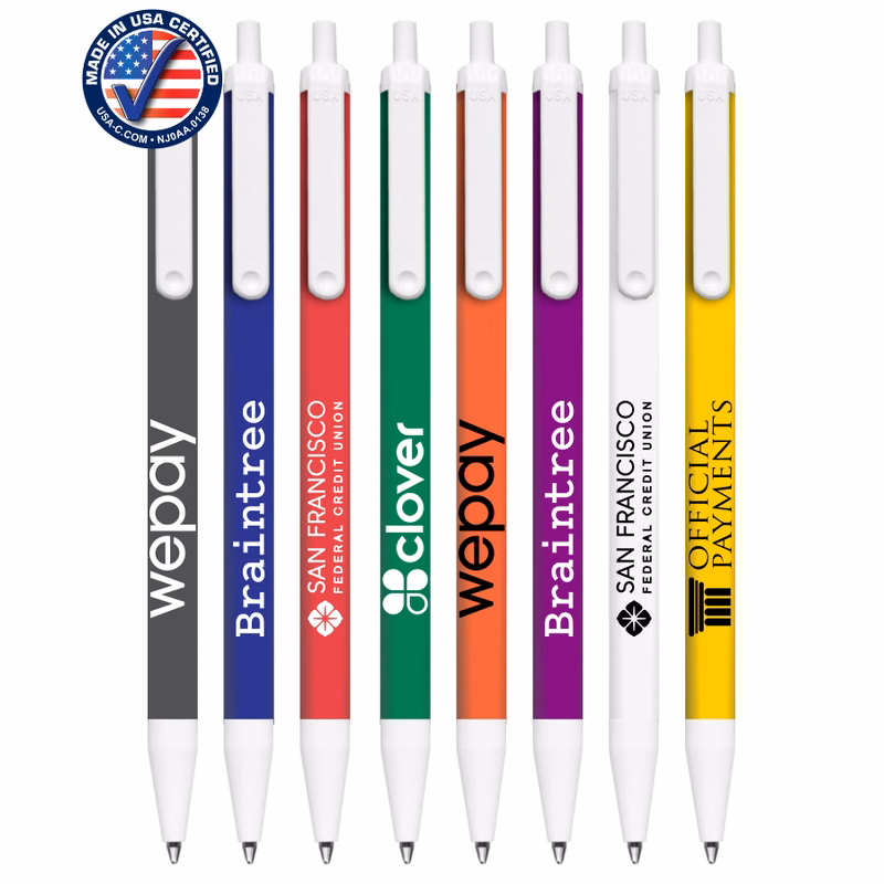 Certified Click Stick Pen - Colors with White Trim